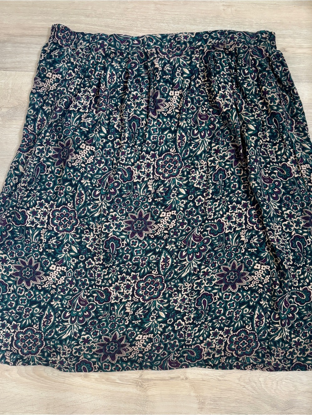 Vintage Sag Harbor Floral Paisley Midi Skirt – Cottagecore Dark Academia Pockets